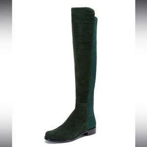 Elegant Green Over-the-Knee Boots